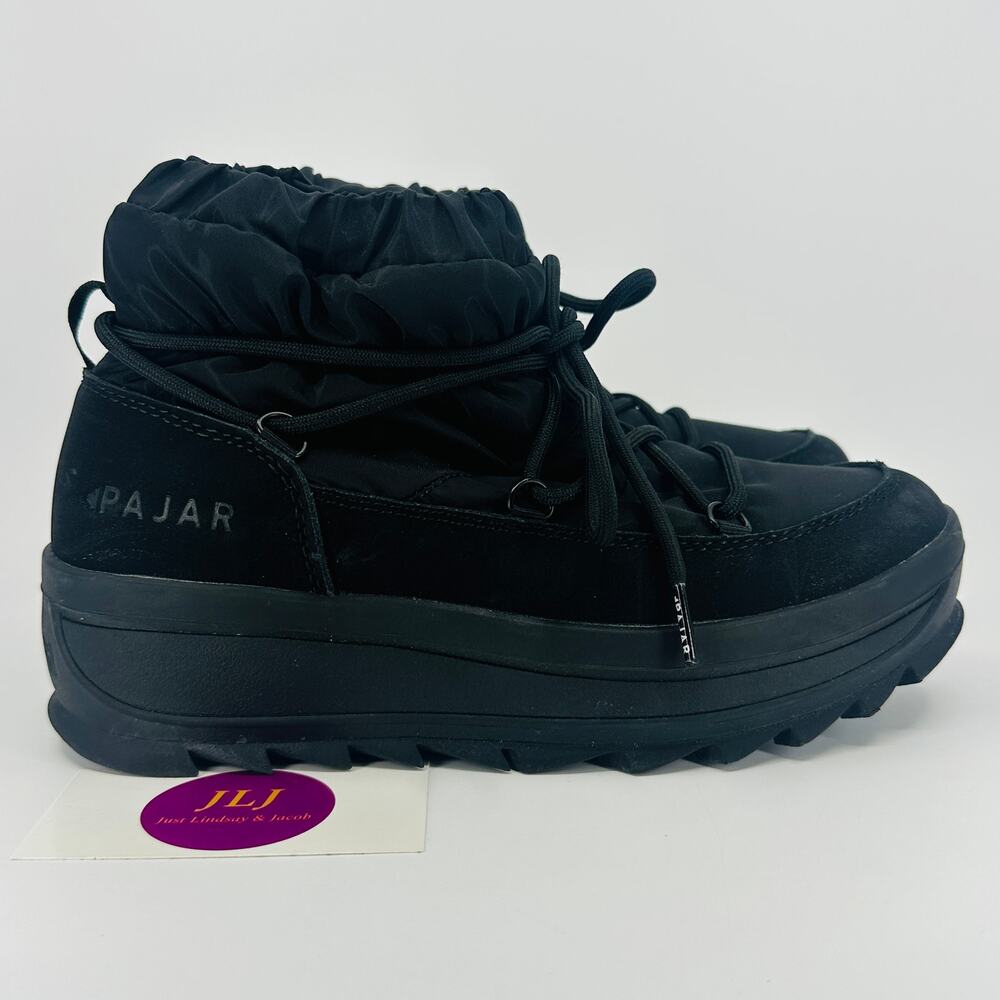 Pajar Women's Taya Low Black Lace Up Waterproof Winter Boots Size 7 US/ 38 EU